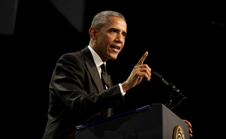U.S. President Barack Obama delivers remarks at the Congressional Black Caucus Foundation's 45th Annual Legislative Conference Phoenix Awards Dinner, Sept. 19, 2015 in Washington, DC. (Photo by Aude Guerrucci/Getty)