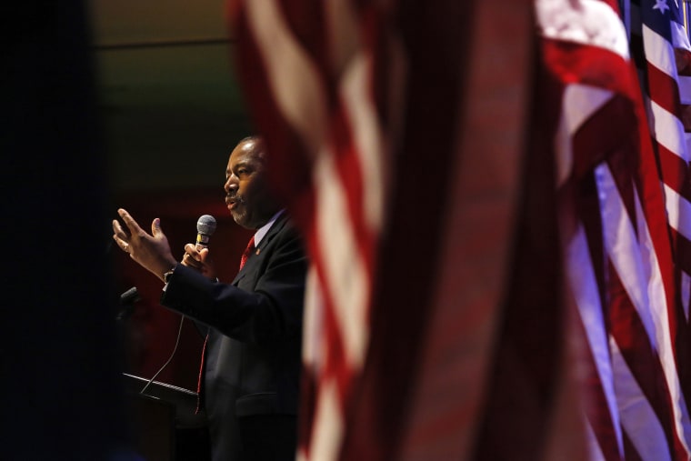 Republican presidential candidate Dr. Ben Carson speaks during the National Right to Life convention, July 10, 2015, in New Orleans. (Photo by Jonathan Bachman/AP)