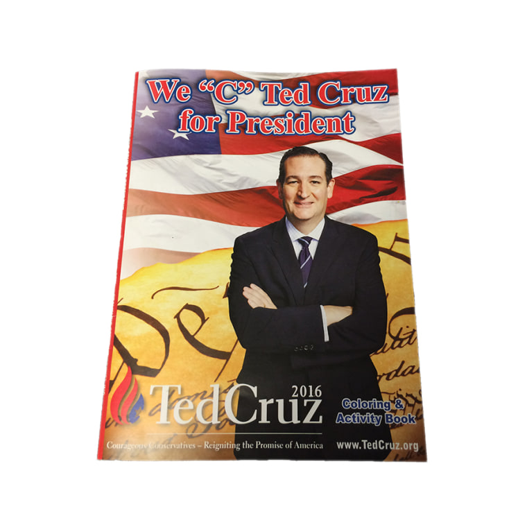 The $10 limited edition Cruz Coloring Book with 28 pages to keep your kids entertained. The activity book aims to teach children about his career one crayon at a time.