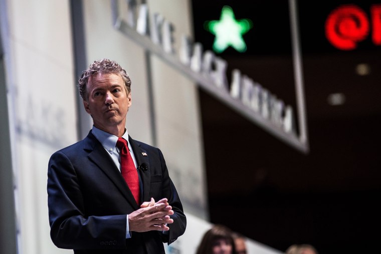 Sen. Rand Paul (R-KY) speaks to voters at the Heritage Action Presidential Candidate Forum on Sept. 18, 2015 in Greenville, S.C. (Photo by Sean Rayford/Getty)