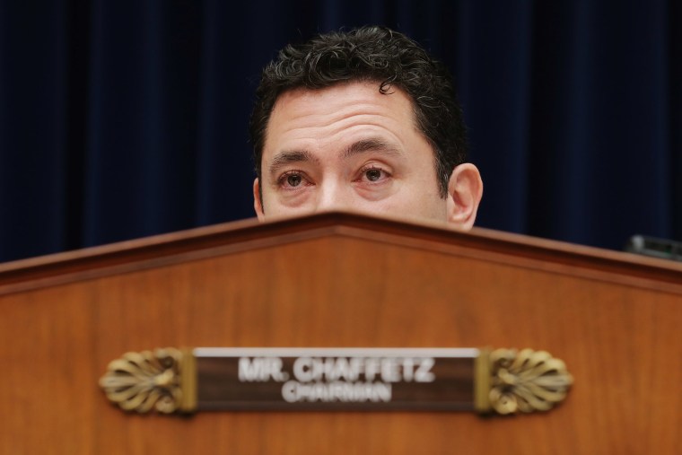 House Oversight and Government Reform Committee Chairman Jason Chaffetz (R-UT) sits in the Rayburn House Office Building on Capitol Hill March 19, 2015 in Washington, DC. (Photo by Chip Somodevilla/Getty)