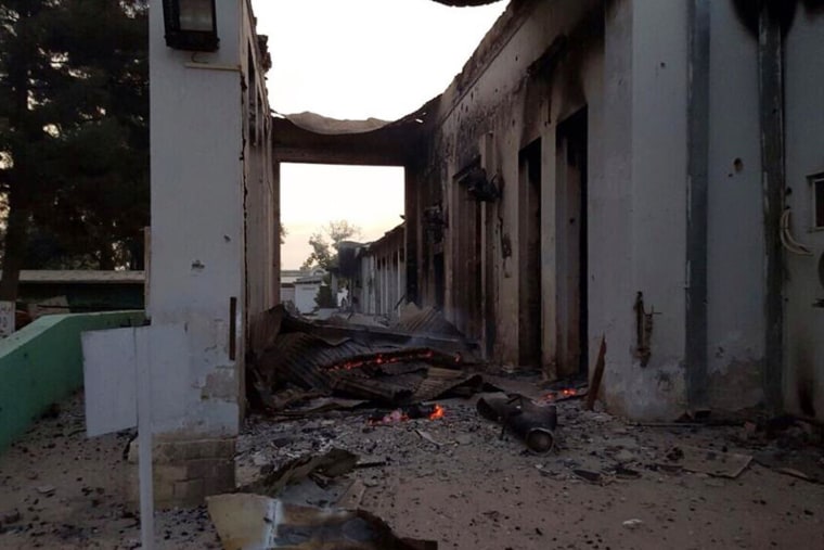 The burnt Doctors Without Borders hospital is seen after an explosion in the northern Afghan city of Kunduz, Oct. 3, 2015. (Photo by Doctors Without Borders/AP)