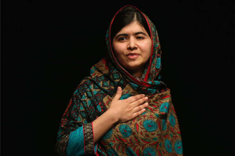 Malala Yousafzai speaks during a press conference at the Library of Birmingham after being announced as a recipient of the Nobel Peace Prize, on Oct. 10, 2014 in Birmingham, England. (Photo by Christopher Furlong/Getty)