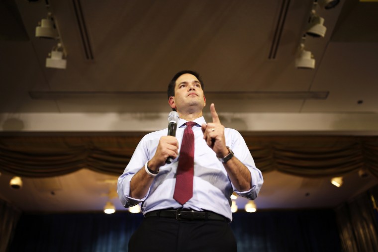 Republican presidential candidate, Sen. Marco Rubio, R-Fla., speaks at a campaign event, Oct. 8, 2015, in Las Vegas, Nev. (Photo by John Locher/AP)