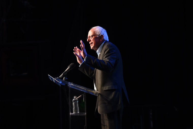 Democratic presidential candidate Bernie Sanders addresses his supporters during a fundraising event at the historic Avalon Theater in Hollywood, Calif., on Oct. 14, 2015. (Photo by Mark Ralston/AFP/Getty)