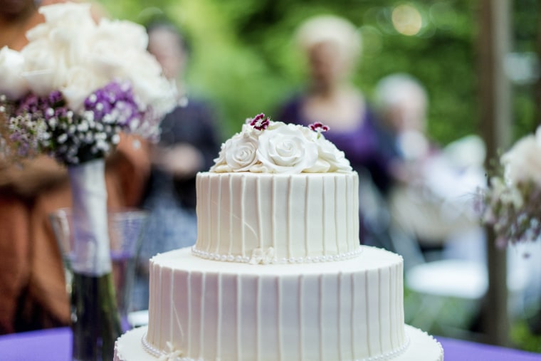 A wedding cake. (Photo by Amani Willett/Gallery Stock)