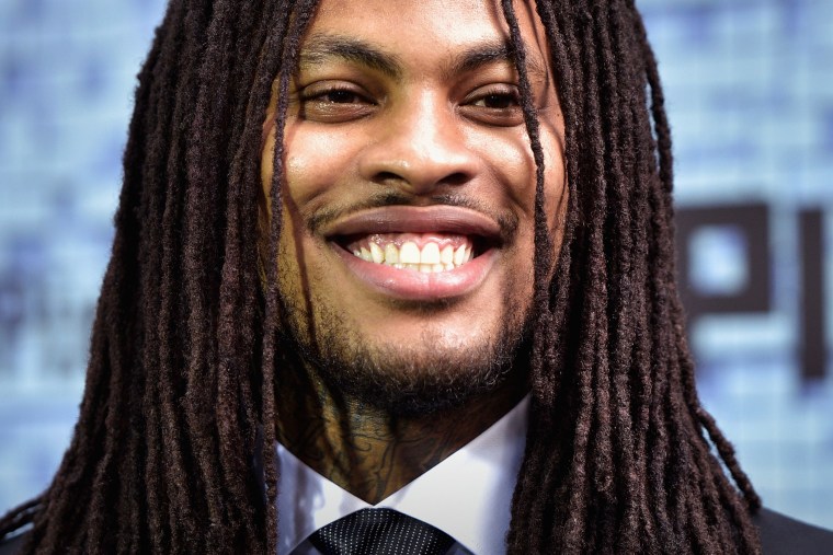 Rapper Waka Flocka Flame attends the \"Pixels\" New York Premiere at Regal E-Walk on July 18, 2015 in New York City. (Photo by Grant Lamos IV/Getty)