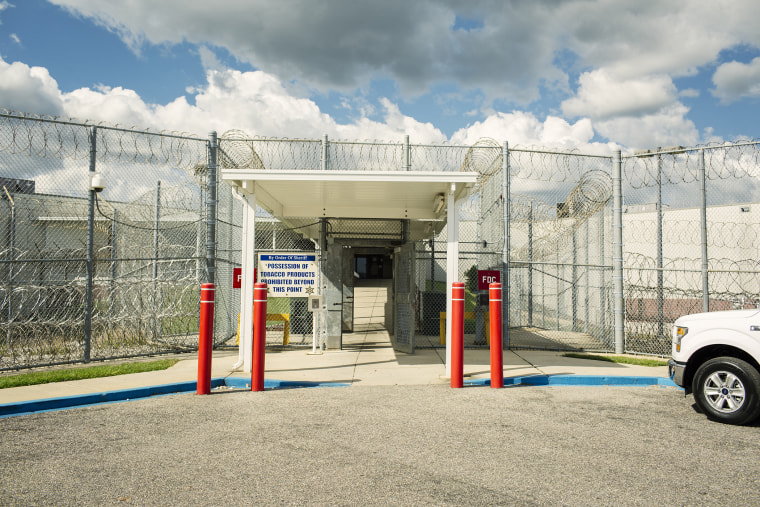 Entrance to the Harrison County Adult Detention Center in Gulfport where Qumotria Kennedy was illegally jailed for five days, and where Joseph Anderson was for illegally jailed for seven days. (Photo by William Widmer/ACLU)