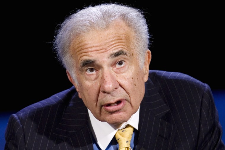 In this Oct. 11, 2007 file photo, Carl Icahn speaks in New York. (Photo by Mark Lennihan/File/AP)