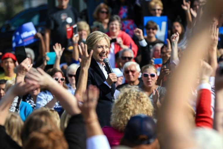 Democratic presidential candidate Hillary Rodham Clinton speaks, Oct. 7, 2015, during a campaign stop at the Westfair Amphitheater in Council Bluffs, Iowa. (Photo by Nati Harnik/AP)