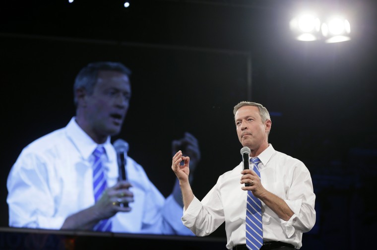 Democratic presidential candidate Gov. Martin O'Malley speaks during the Iowa Democratic Party's Jefferson-Jackson fundraising dinner, Oct. 24, 2015, in Des Moines, Ia. (Photo by Charlie Neibergall/AP)