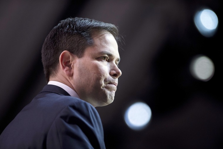 Senator Marco Rubio (R-FL) speaks during the American Conservative Union Conference March 6, 2014 in National Harbor, Md. (Photo by Brendan Smialowski/AFP/Getty)