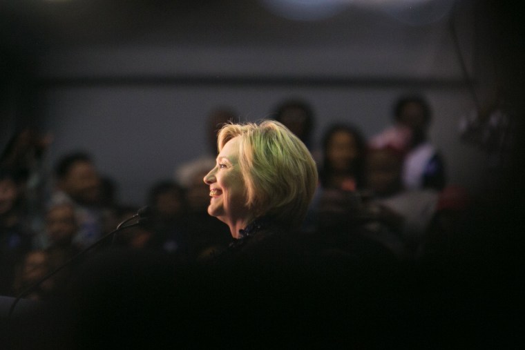 Democratic presidential candidate Hillary Clinton speaks during an \"African Americans For Hillary\" rally at Clark Atlanta University on Oct. 30, 2015 in Atlanta, Ga. (Photo by Jessica McGowan/Getty)