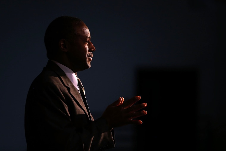 Republican presidential candidate Ben Carson speaks during a Distinguished Speakers Series event at Colorado Christian University on Oct. 29, 2015 in Lakewood, Colo. (Photo by Justin Sullivan/Getty)