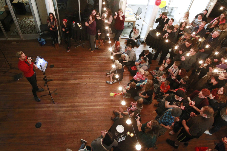 Executive Director of Equality Utah Troy Williams speaks at a rally and party in support of gay and lesbian families sponsored by the Utah Pride Center on Nov. 9, 2015 in Salt Lake City, Utah. (Photo by George Frey/Getty)