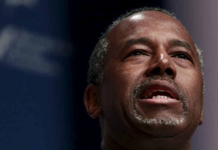 Republican presidential candidate Ben Carson speaks at the Republican Jewish Coalition's Presidential Forum in Washington, Dec. 3, 2015. (Photo by Yuri Gripas/Reuters)