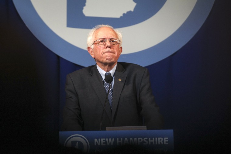Democratic presidential candidate Sen. Bernie Sanders, I-Vt., pauses while speaking at the at New Hampshire Democrats party's annual dinner in Manchester, N.H., Nov. 29, 2015. (Photo by Cheryl Senter/AP)