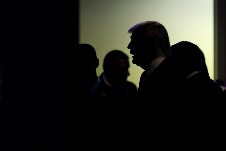 Republican presidential candidate Donald Trump waits backstage before speaking at a campaign stop, Oct. 7, 2015, in Waterloo, Iowa. (Photo by Charlie Neibergall/AP)