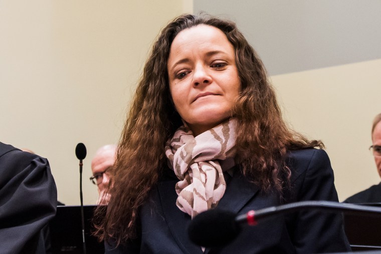 Beate Zschaepe, the main defendant in the NSU neo-Nazi murder trial waits for day 249 of the trial to start at the Oberlandgericht courthouse on Dec. 9, 2015 in Munich, Germany. (Photo by Joerg Koch/Getty)