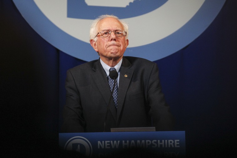 Democratic presidential candidate Sen. Bernie Sanders, I-Vt., pauses while speaking at the at New Hampshire Democrats party's annual dinner in Manchester, N.H., Nov. 29, 2015. (Photo by Cheryl Senter/AP)