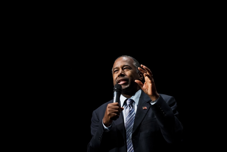 Republican presidential candidate Dr. Ben Carson speaks during a campaign event at Cobb Energy Center, Dec. 8, 2015, in Atlanta. (Photo by David Goldman/AP)