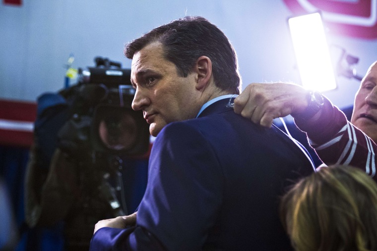 Republican presidential candidate Texas Sen. Ted Cruz looks to the crowd after an interview in the Spin Room following the Republican Presidential Debate, hosted by CNN, at The Venetian Las Vegas on Dec. 15, 2015 in Las Vegas, Nev. (L.E. Baskow/AFP/Getty)
