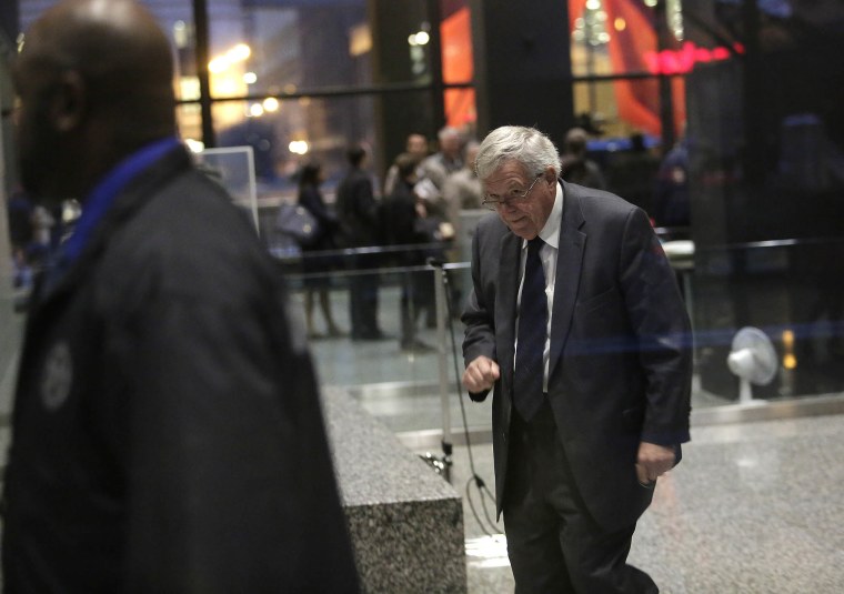 Former Republican Speaker of the House Dennis Hastert arrives for his plea deal at the Dirksen Federal Courthouse on Oct. 28, 2015 in Chicago, Ill. (Photo by Joshua Lott/Getty)