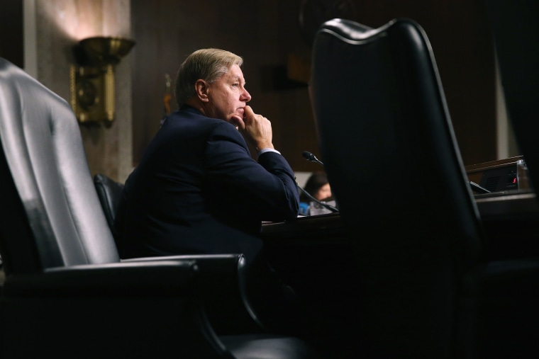 Senate Armed Services Committee member and Republican presidential candidate Sen. Lindsey Graham (R-SC) listens to witnesses during a hearing on Capitol Hill in Oct. 27, 2015 in Washington, D.C. (Photo by Chip Somodevilla/Getty)