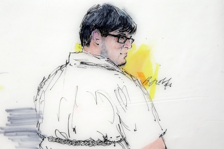 In this courtroom sketch, Enrique Marquez appears in federal court in Riverside, Calif., Dec. 21, 2015.