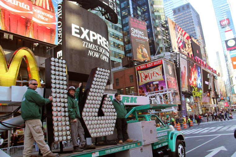 2016 arriving in Times Square, December 15, 2015.