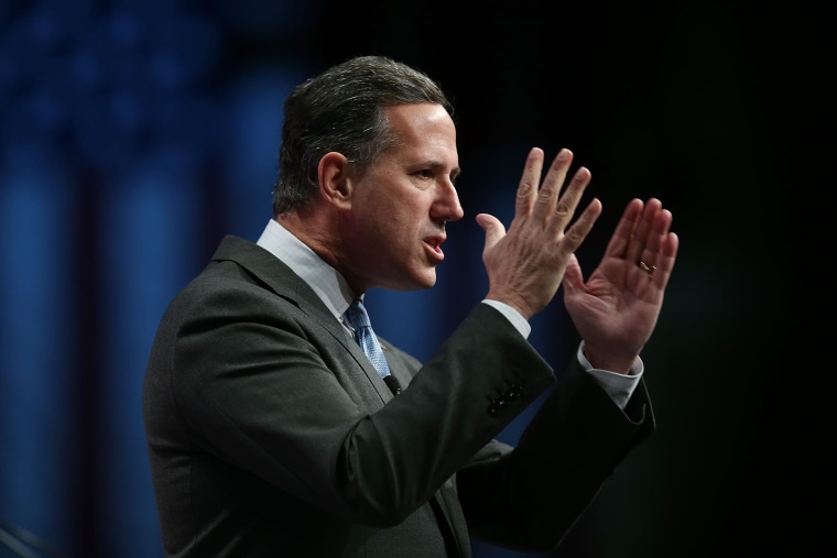 Republican presidential candidate former U.S. Sen. Rick Santorum (R-PA) speaks during the Sunshine Summit conference being held at the Rosen Shingle Creek on Nov. 14, 2015 in Orlando, Fla. (Photo by Joe Raedle/Getty)