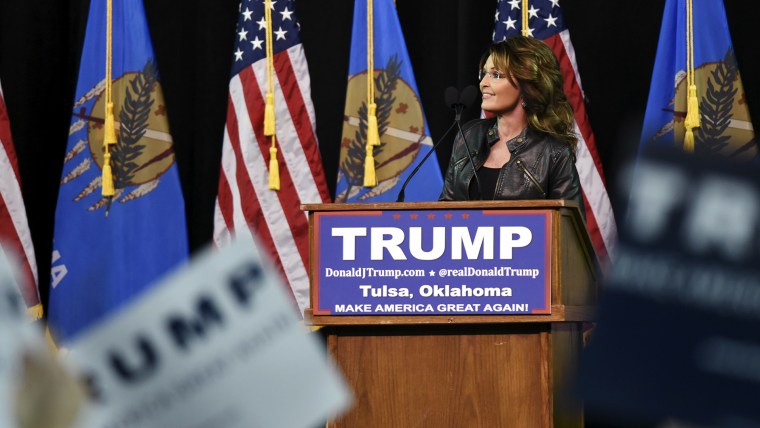 Former Republican vice presidential candidate Sarah Palin speaks to supporters of Donald Trump at a campaign rally at Oral Roberts University in Tulsa, Okla., Jan. 20, 2016. (Photo by Nick Oxford/Reuters)