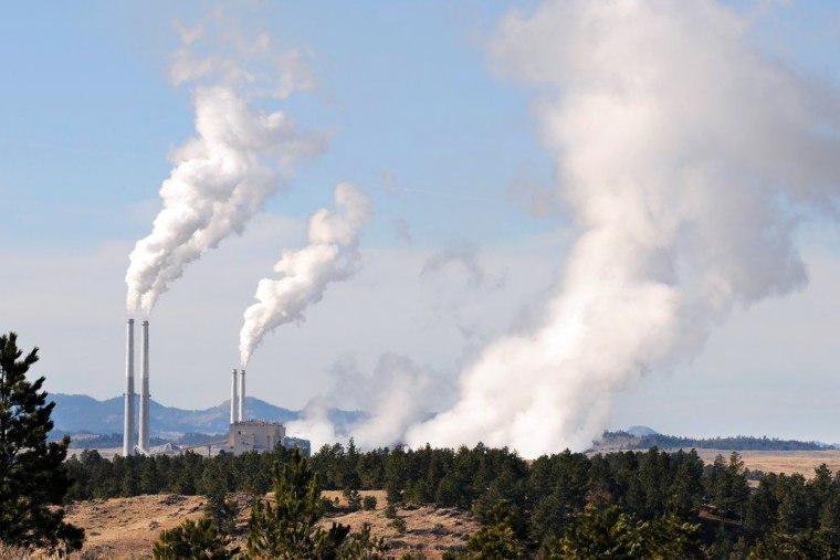 This Nov. 18, 2008 file photo shows the coal-fired power plant in Colstrip in southeastern Mont. (Photo by James Woodcock/Billings Gazette/AP)