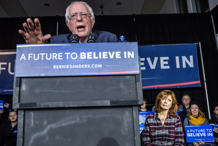 Democratic presidential candidate Sen. Bernie Sanders (I-VT) speaks at a campaign rally at Music Man Square on Jan. 27, 2016 in Mason City, Iowa. (Photo by Brendan Hoffman/Getty)