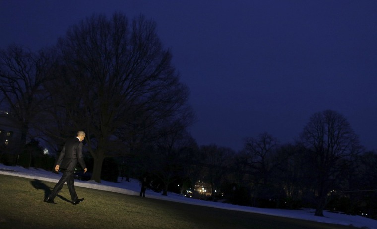 U.S. President Barack Obama walks to Marine One as he departs from the White House in Washington, Jan. 28, 2016. (Photo by Joshua Roberts/Reuters)
