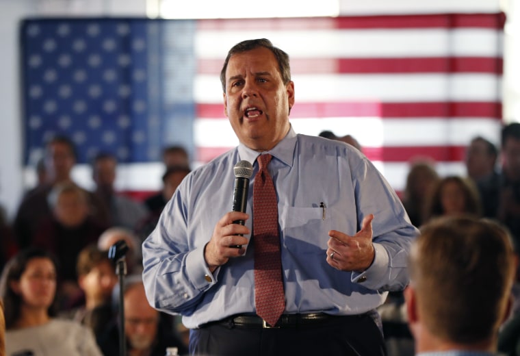 Republican presidential candidate New Jersey Gov. Chris Christie speaks at a town hall-style campaign event at Hampton Academy, Feb. 7, 2016, in Hampton, N.H. (Photo by Robert F. Bukaty/AP)
