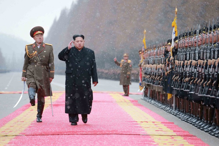 North Korean leader Kim Jong Un salutes during a visit to the Ministry of the People's Armed Forces on the occasion of the new year, in this undated photo released by North Korea's Korean Central News Agency (KCNA) on Jan. 10, 2016. Photo by KCNA/Reuters