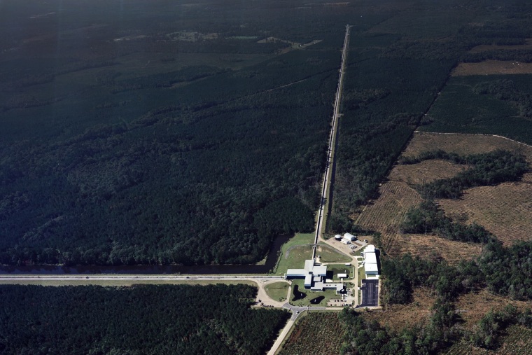 The LIGO Laboratory operates two detector sites, one near Hanford in eastern Washington, and another near Livingston, Louisiana. This photo shows the Livingston detector site.