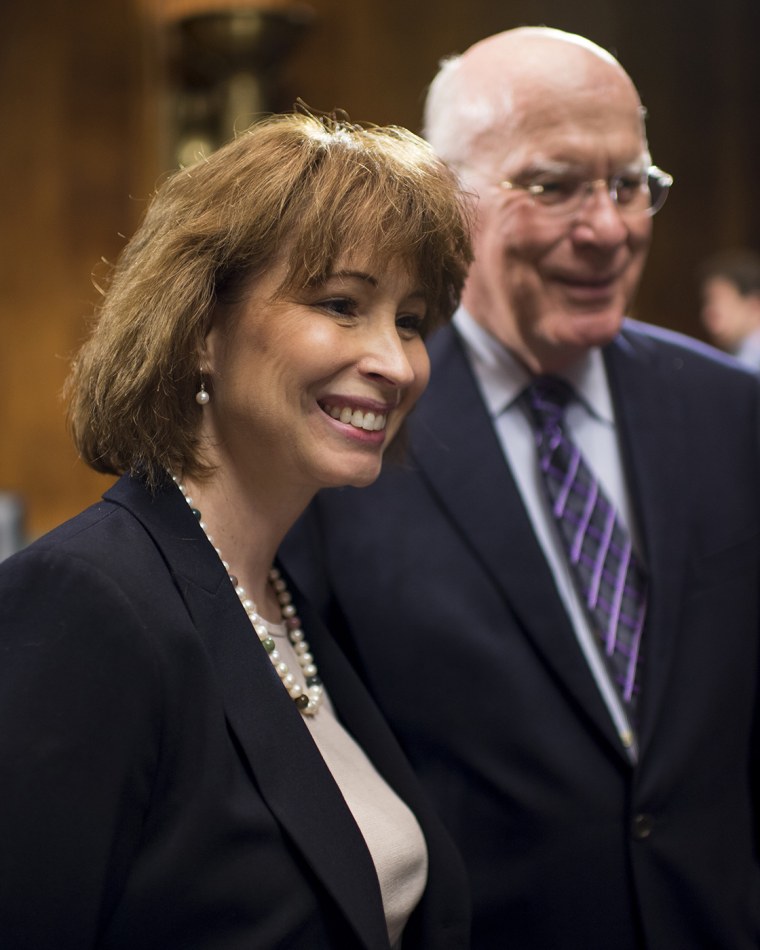 Patricia Ann Millett, nominee to be U.S. circuit judge for the District of Columbia Circuit before the Senate Judiciary Committee hearing on the nominations of four judges, July 10, 2013. (Photo By Bill Clark/CQ Roll Call/Getty)