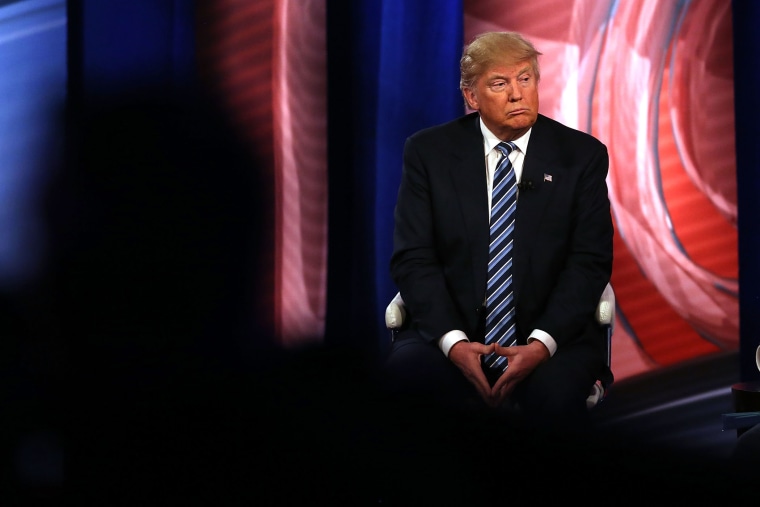 Republican presidential candidate Donald Trump listens to questions at a South Carolina Republican Presidential Town Hall on Feb. 18, 2016 in Columbia, S.C. (Photo by Spencer Platt/Getty)