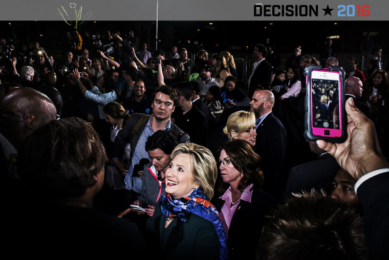 Democratic candidate Hillary Clinton campaigns in Las Vegas, Nev. on Feb. 19, 2016. (Photo by Dina Litovsky/Redux for MSNBC)