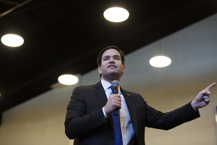 Republican presidential candidate Senator Marco Rubio (R-FL) speaks at Patrick Henry College, Feb. 28, 2016 in Purcellville, Va. (Photo by Drew Angerer/Getty)