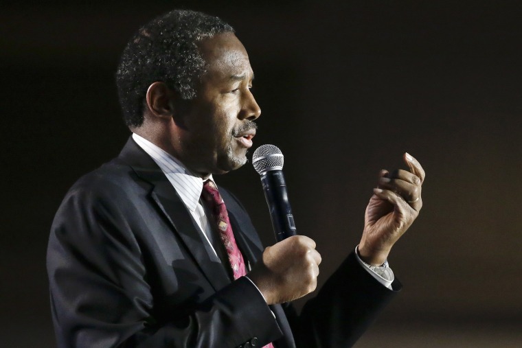 Republican presidential candidate Ben Carson speaks at the National Religious Broadcasters convention, Feb. 26, 2016, in Nashville, Tenn. (Photo by Mark Humphrey/AP)