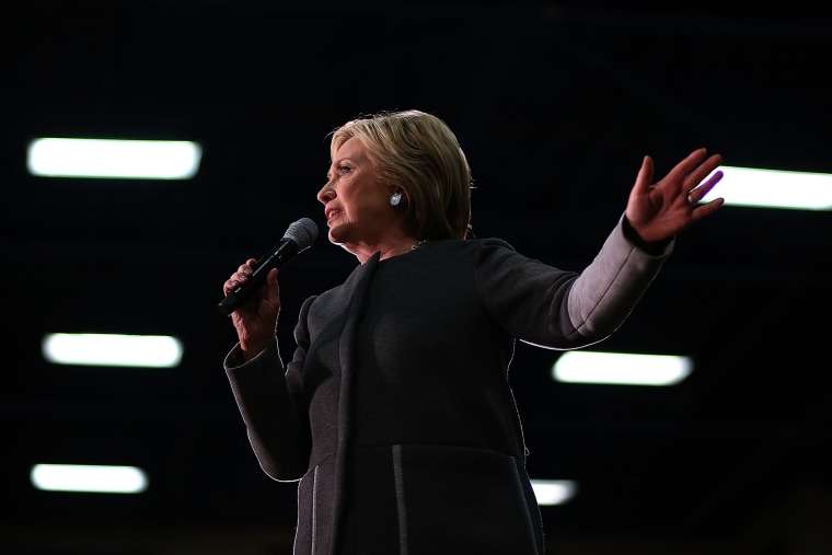 Democratic presidential candidate former Secretary of State Hillary Clinton speaks during a \"Get Out The Vote\" event at Lake Taylor Senior High School on Feb. 29, 2016 in Norfolk, Va. (Photo by Justin Sullivan/Getty)
