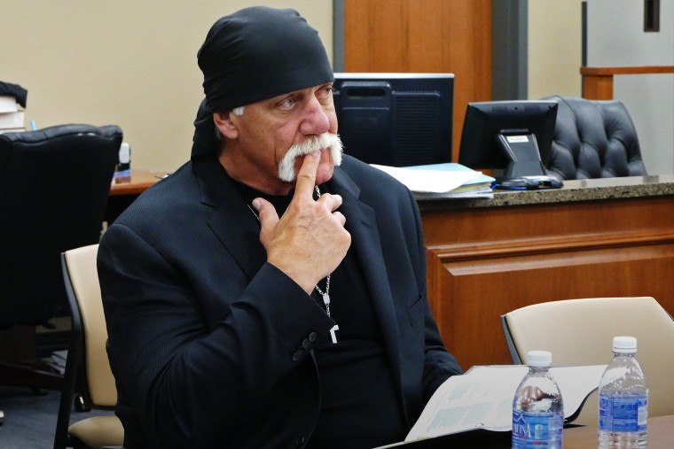 Terry Bollea, known as professional wrestler Hulk Hogan, watches potential jurors during the jury selection process at the Pinellas County Courthouse, in St. Petersburg, Fla., March 1, 2016. (Photo by Scott Keeler/The Tampa Bay Times/AP)