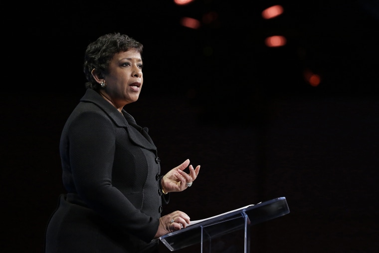 U.S. Attorney General Loretta Lynch delivers remarks during a keynote address to the RSA Conference on March 1, 2016, in San Francisco. (Photo by Eric Risberg/AP)