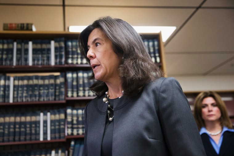 Cook County State's Attorney Anita Alvarez discusses the shooting of Ronald Johnson by Chicago police officer George Hernandez on Dec. 7, 2015 in Chicago, Ill. (Photo by Scott Olson/Getty)