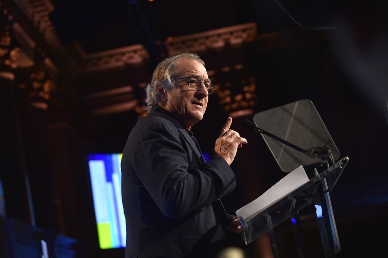 Robert De Niro speaks onstage at the 25th IFP Gotham Independent Film Awards co-sponsored by FIJI Water at Cipriani, Wall Street on Nov. 30, 2015 in New York, N.Y. (Photo by Larry Busacca/Getty for IFP)