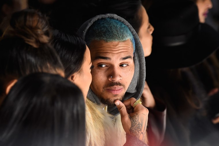 Chris Brown attends Mercedes-Benz Fashion Week Fall 2015 at The Salon at Lincoln Center on Feb. 17, 2015 in New York City. (Photo by Frazer Harrison/Getty/Mercedes-Benz Fashion Week)
