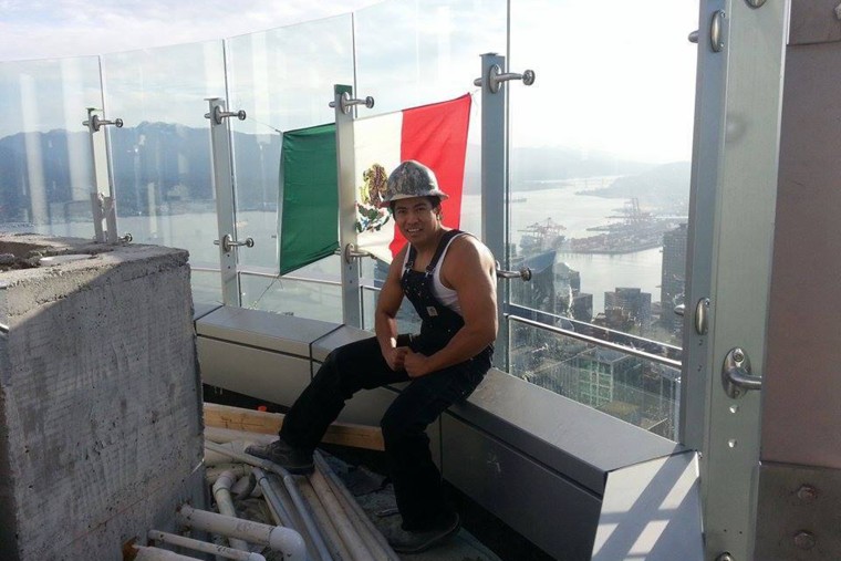 Diego Saul Reyna atop the Trump Tower in Vancouver, Canada. (Photo courtesy of Diego Saul Reyna)